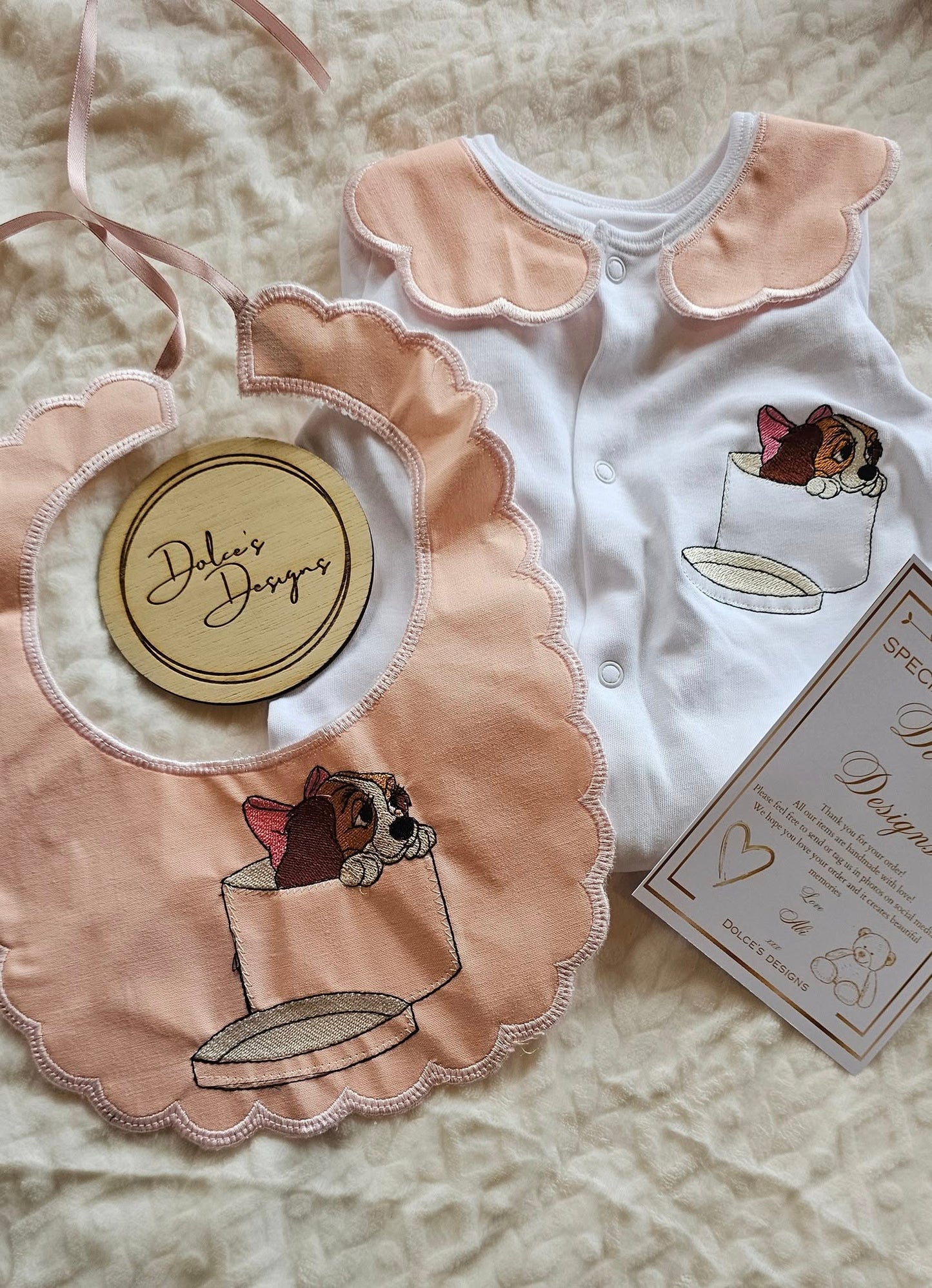 Pink Lady Bow Set Babygrow & Bib