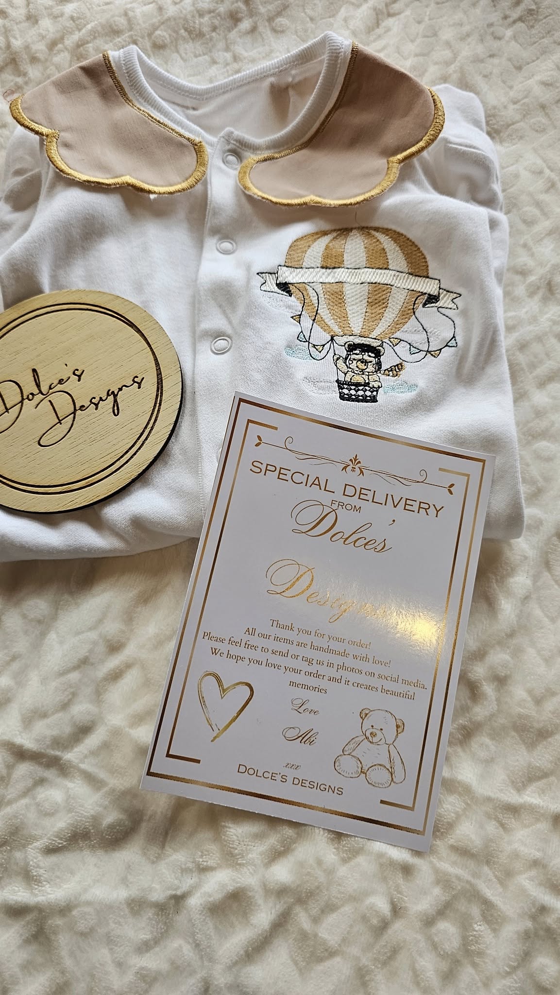 Unisex Hot Air Balloon Babygrow with Collars