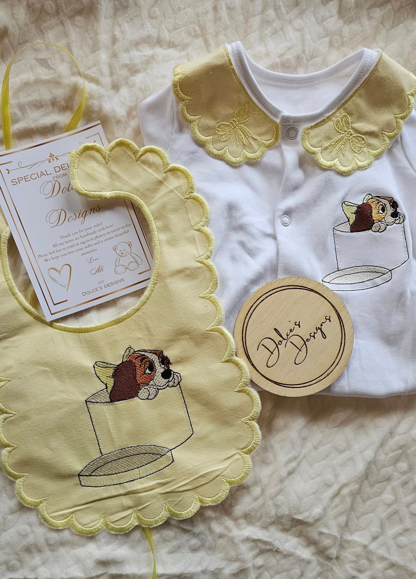 Yellow Lady Babygrow & Bib Set