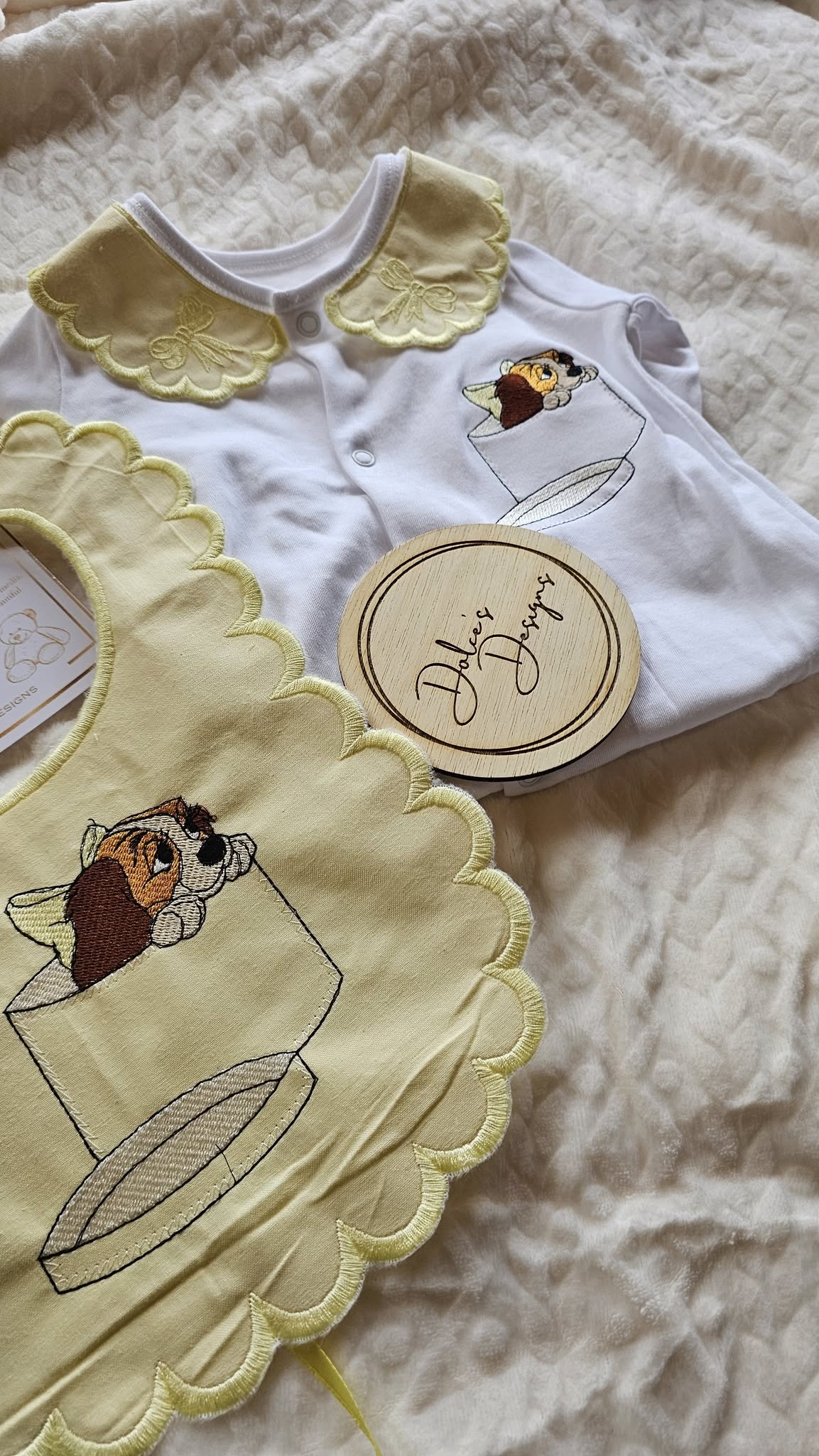 Yellow Lady Babygrow & Bib Set