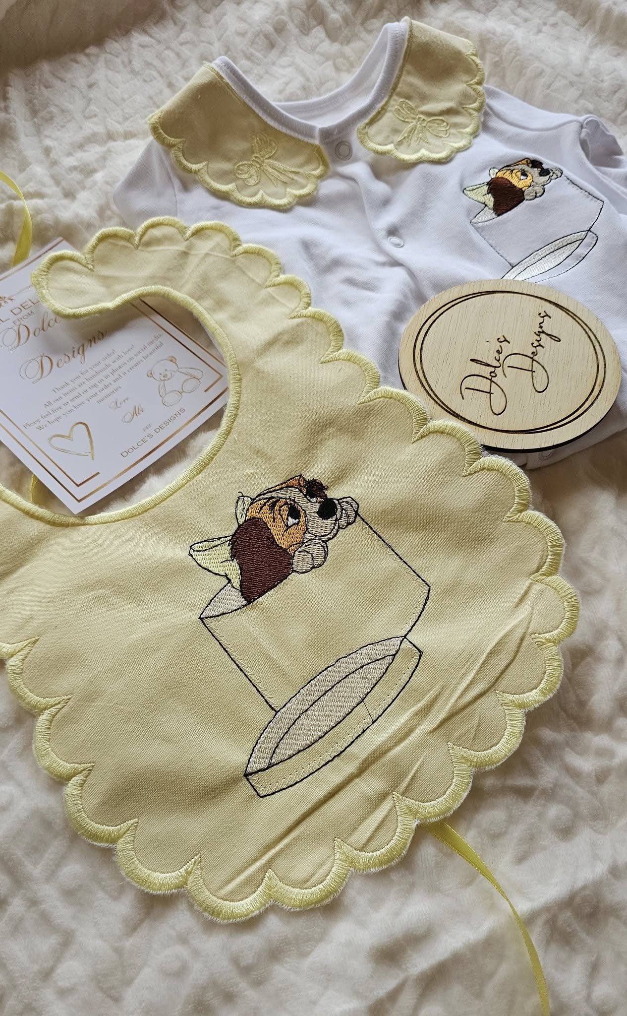 Yellow Lady Babygrow & Bib Set
