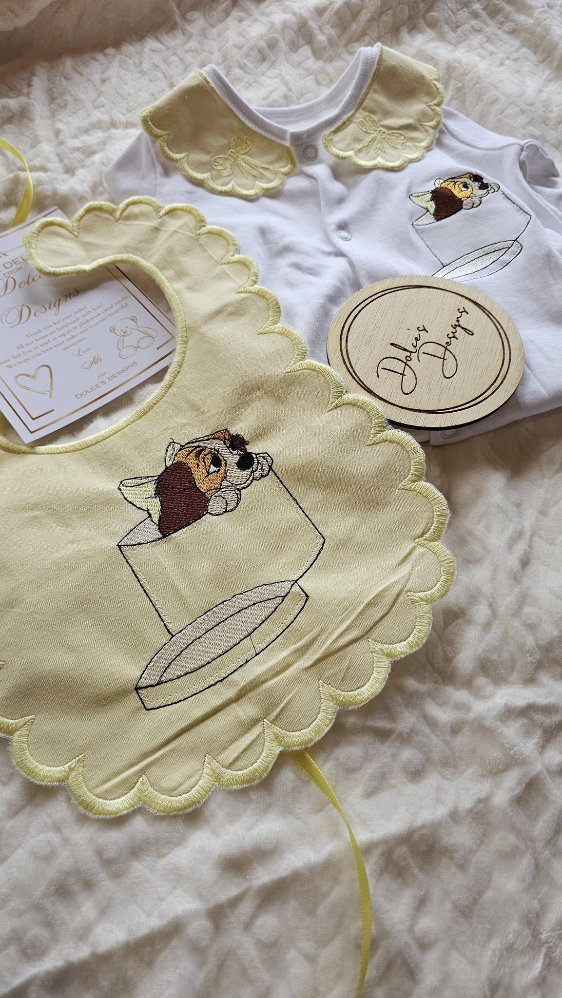 Yellow Lady Babygrow & Bib Set