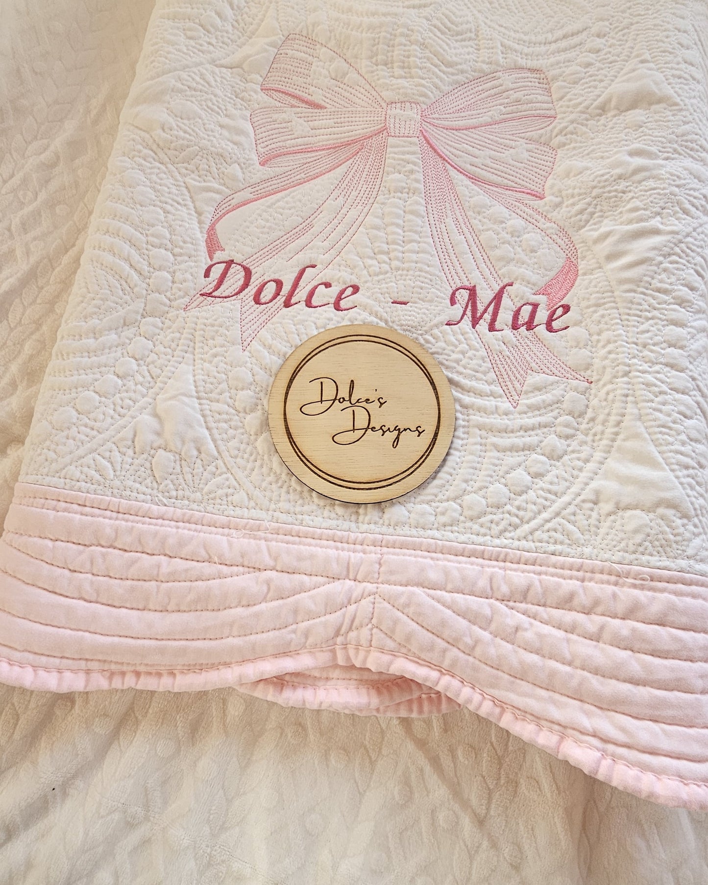 Baby Quilted Blanket Pink or Blue