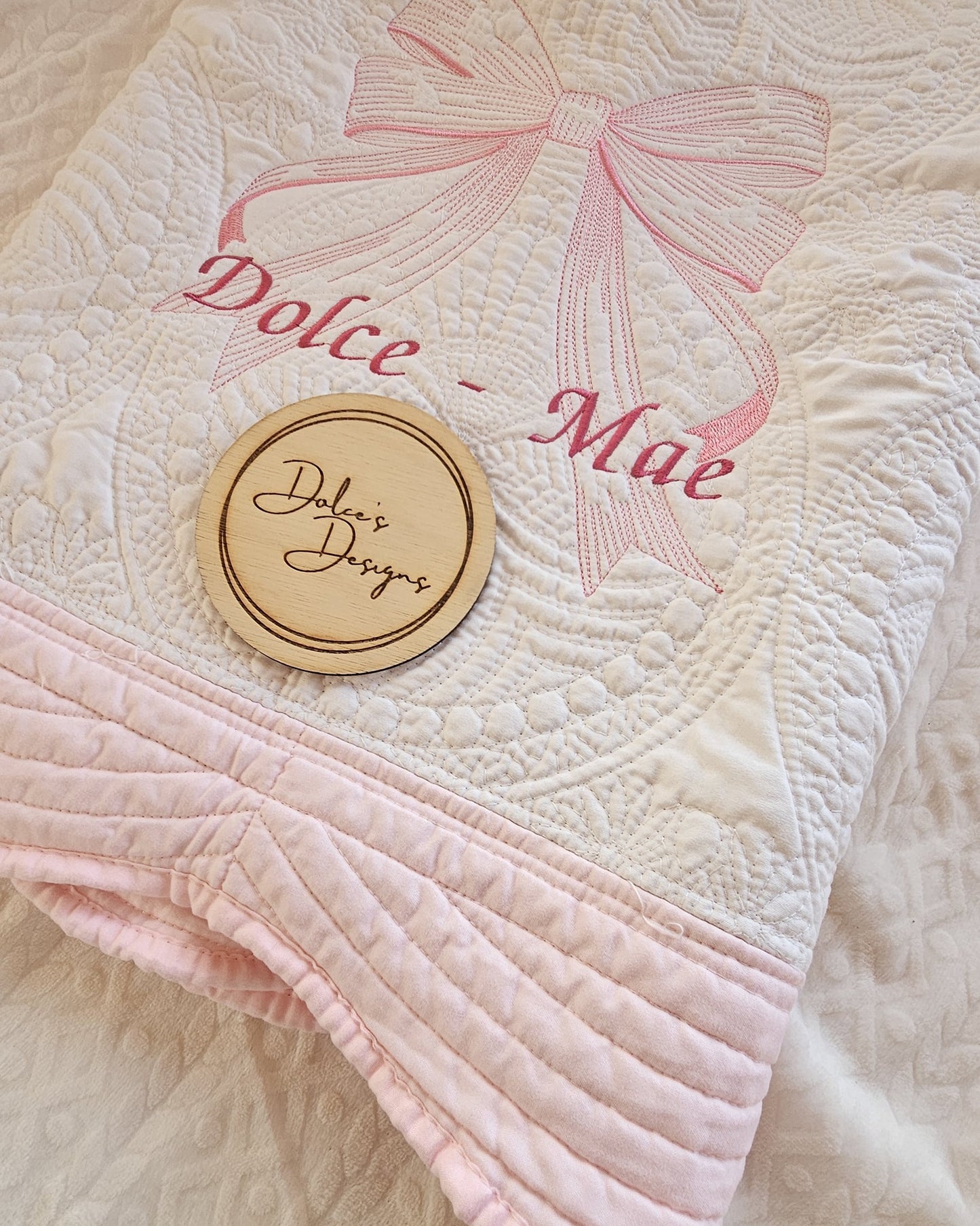 Baby Quilted Blanket Pink or Blue