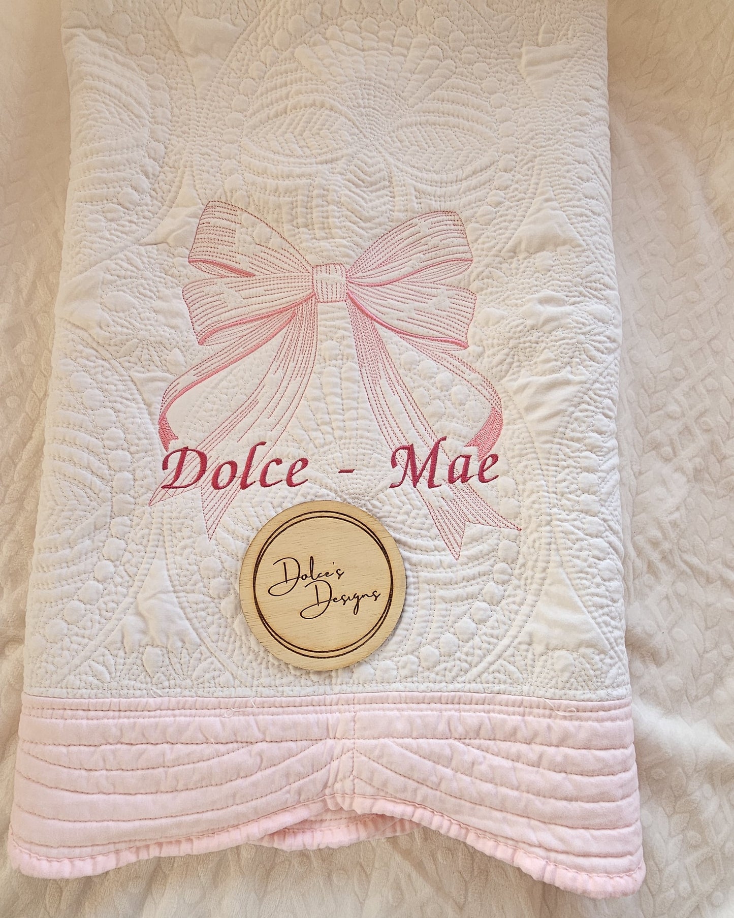 Baby Quilted Blanket Pink or Blue