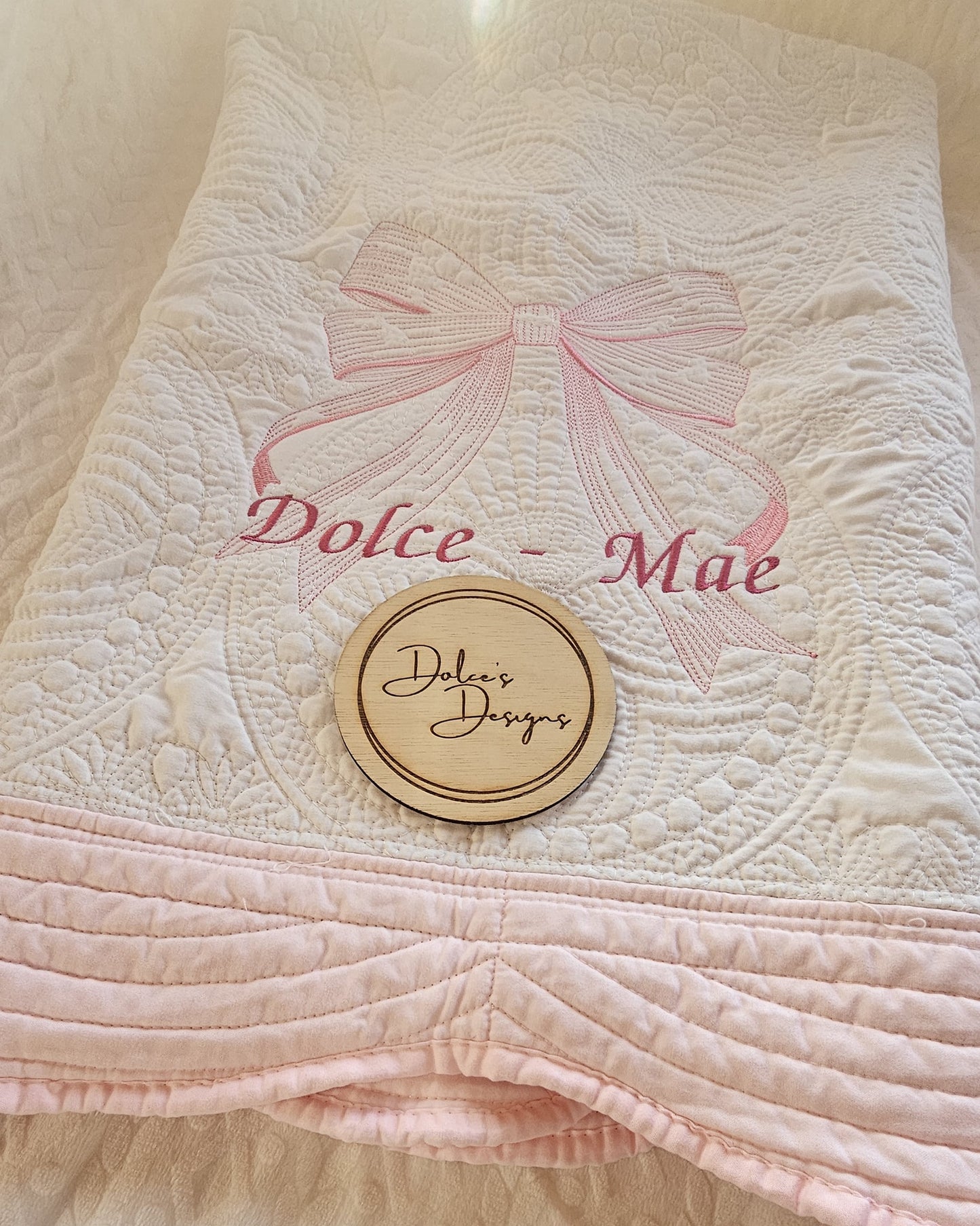 Baby Quilted Blanket Pink or Blue