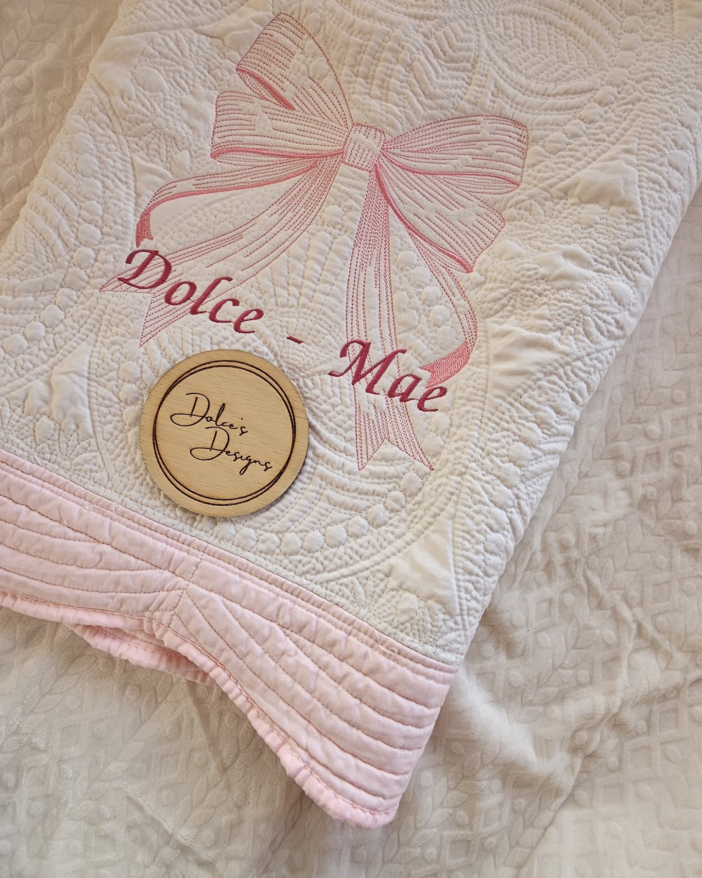 Baby Quilted Blanket Pink or Blue