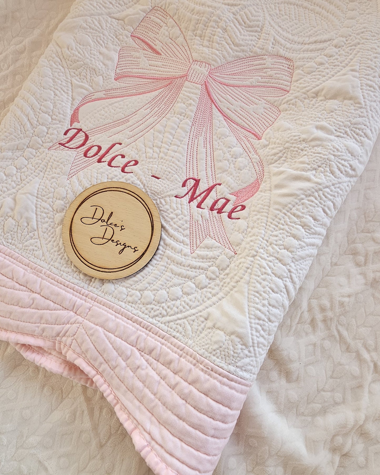 Baby Quilted Blanket Pink or Blue