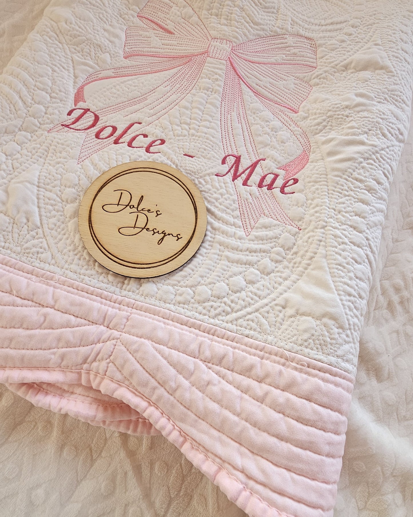 Baby Quilted Blanket Pink or Blue