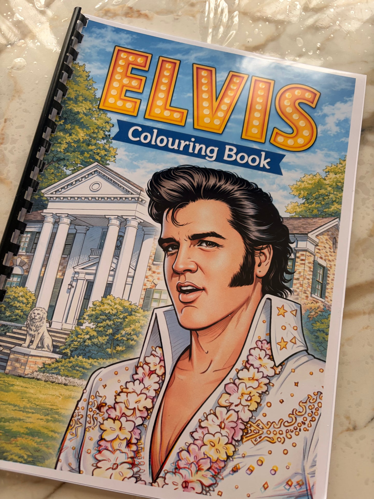 Elvis Inspired Colouring Book – Rock & Roll Icon A4 Line Art | Music Lover Gift | Adult & Teen Colouring Pages
