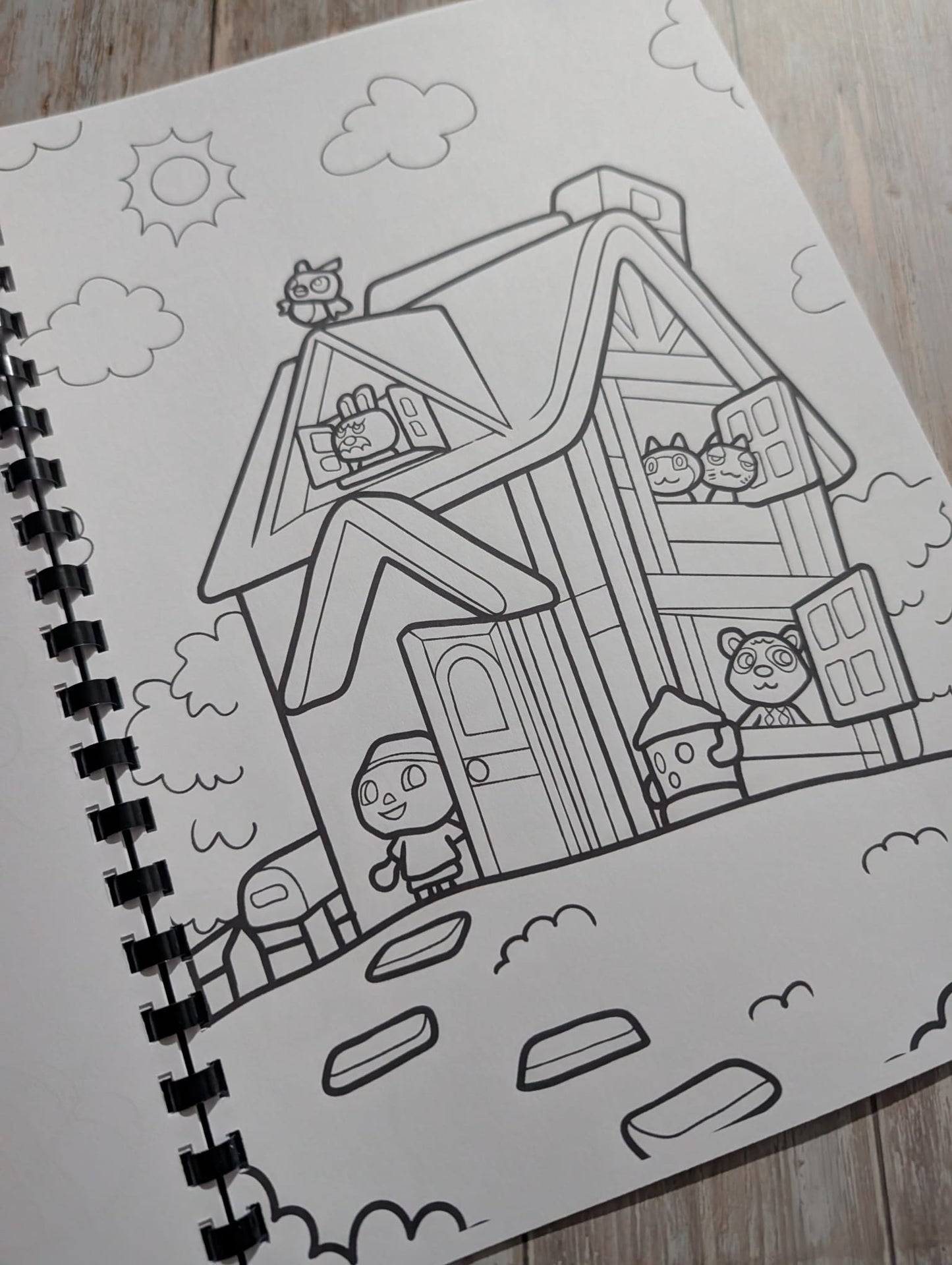 Cosy Village Colouring Book A4 | Cute Life Simulation Colouring Book | 20+ Pages | Aesthetic Colouring Book | Printed in UK