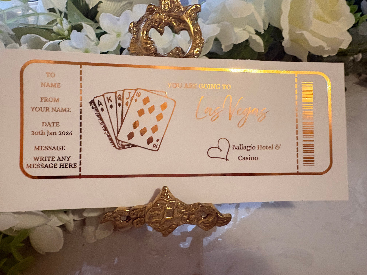 Personalised Las Vegas Foil Ticket 🎰✈️