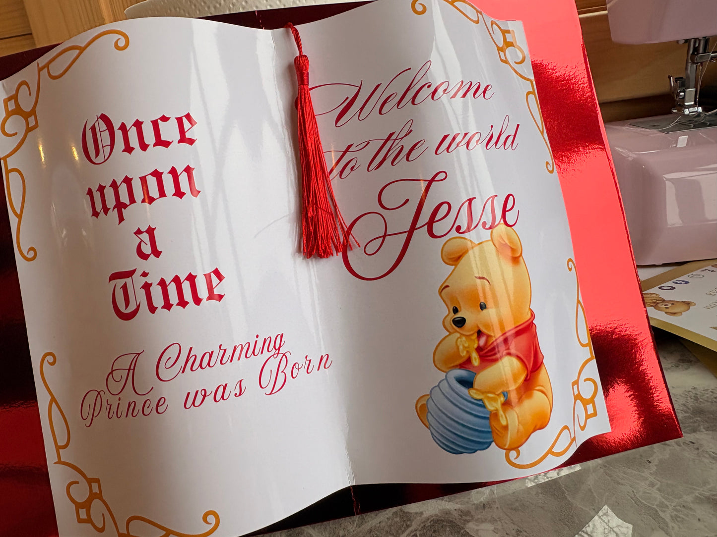 Welcome to the World Baby Photo Prop Book – Pooh Inspired 🧸