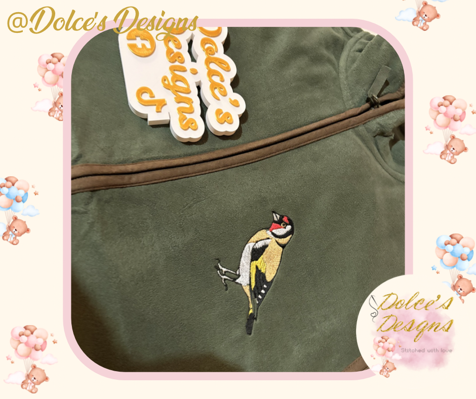 🐦 Embroidered Goldfinch Body Warmer | Personalised Men’s Gilet