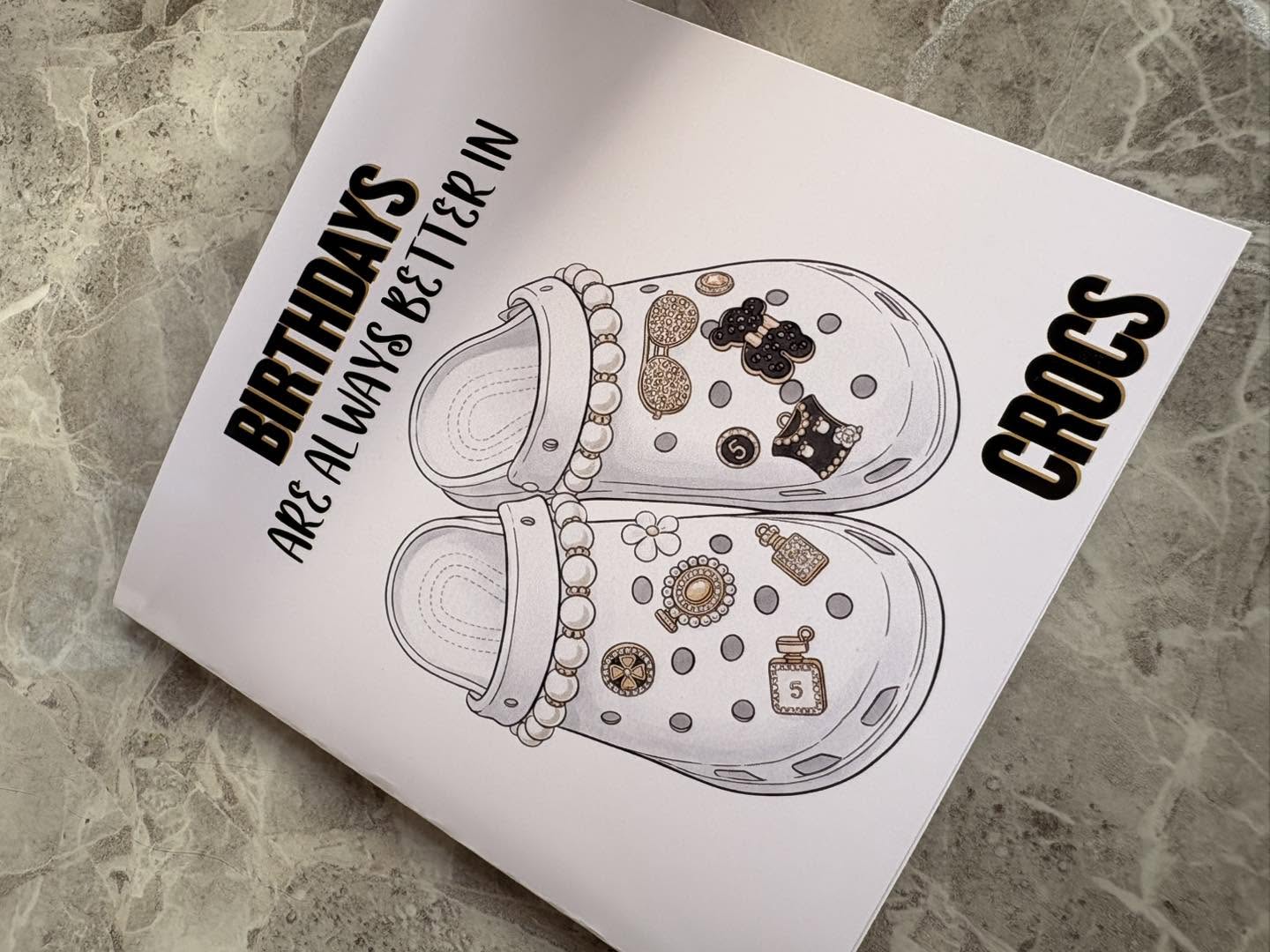 Personalised Croc Birthday Card – Any Age Birthday Card | Custom Name Birthday Card for Croc Lovers