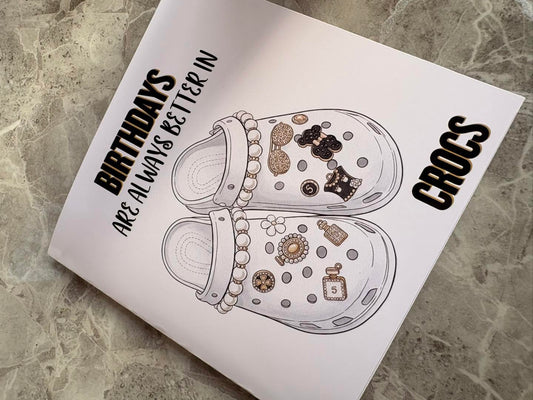 Personalised Croc Birthday Card – Any Age Birthday Card | Custom Name Birthday Card for Croc Lovers