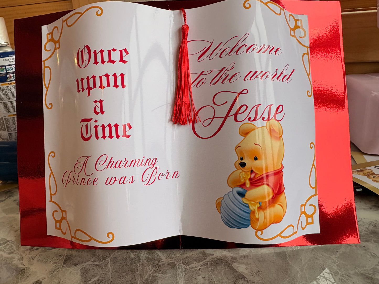 Welcome to the World Baby Photo Prop Book – Pooh Inspired 🧸