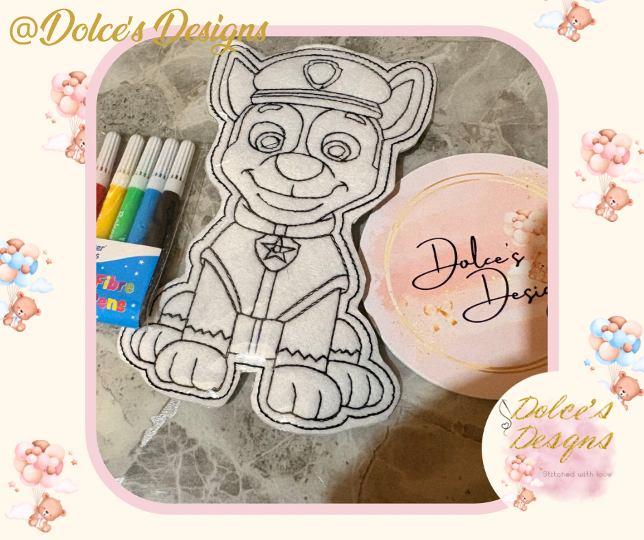 Paw Patrol Embroidered Colouring