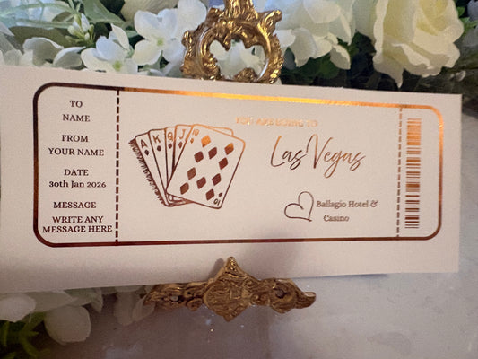 Personalised Las Vegas Foil Ticket 🎰✈️