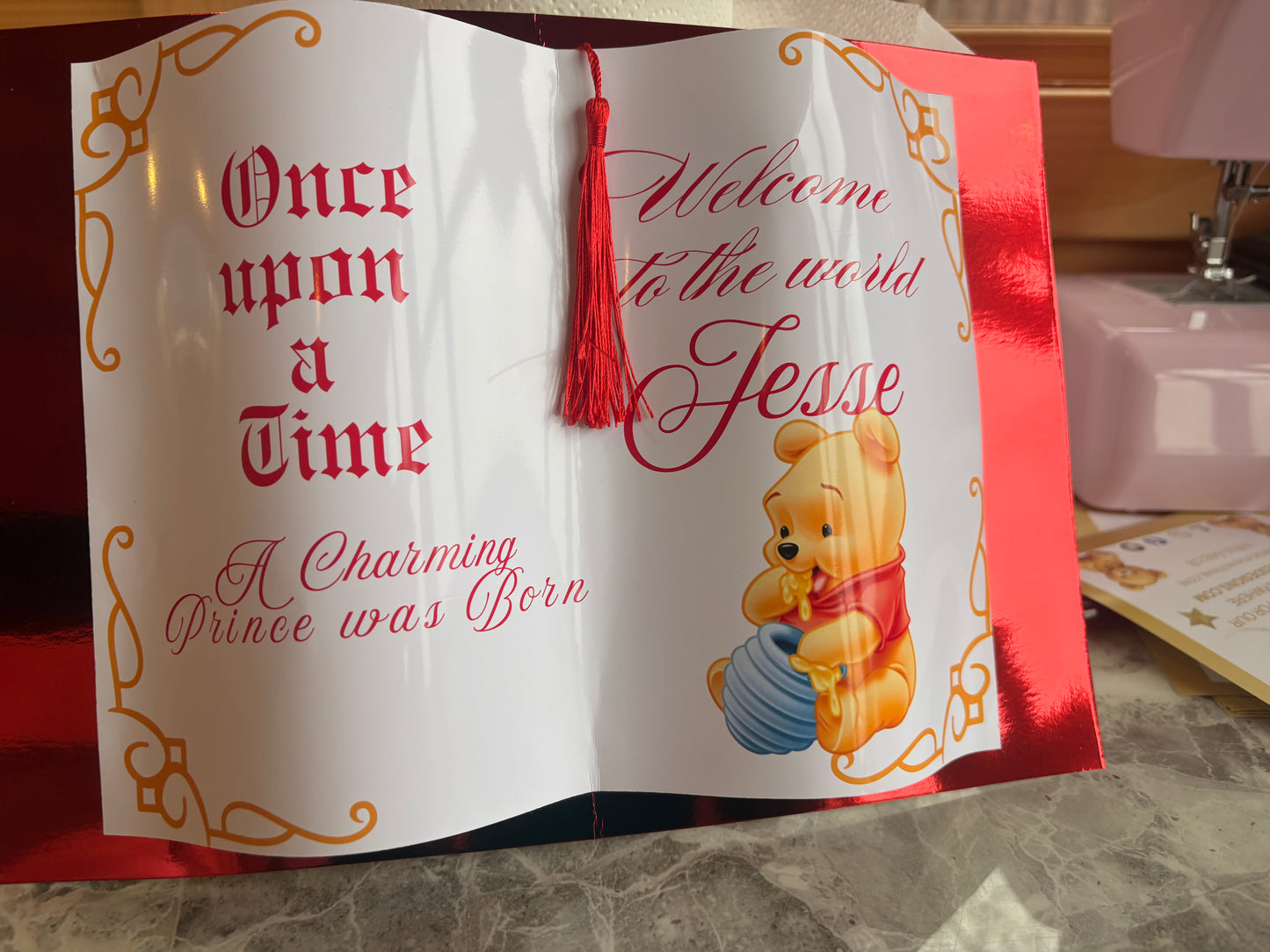 Welcome to the World Baby Photo Prop Book – Pooh Inspired 🧸