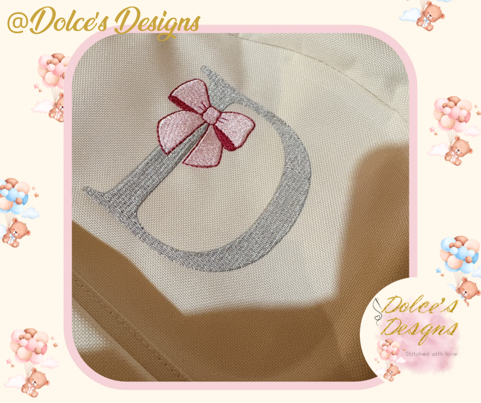 🎀 Personalised Initial Rucksack with Bow Design