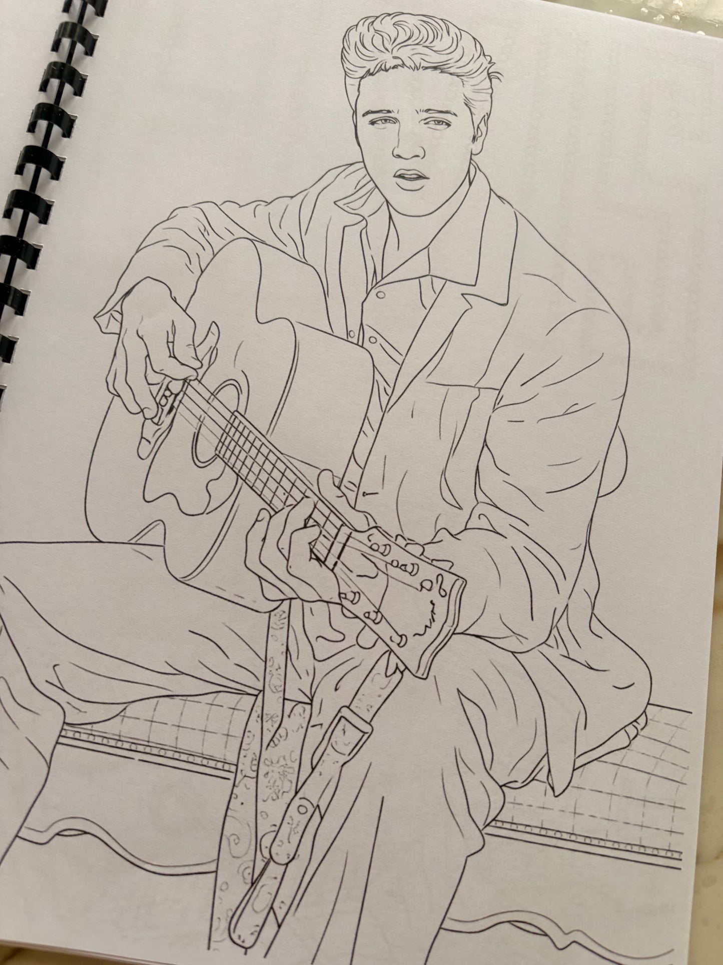 Elvis Inspired Colouring Book – Rock & Roll Icon A4 Line Art | Music Lover Gift | Adult & Teen Colouring Pages