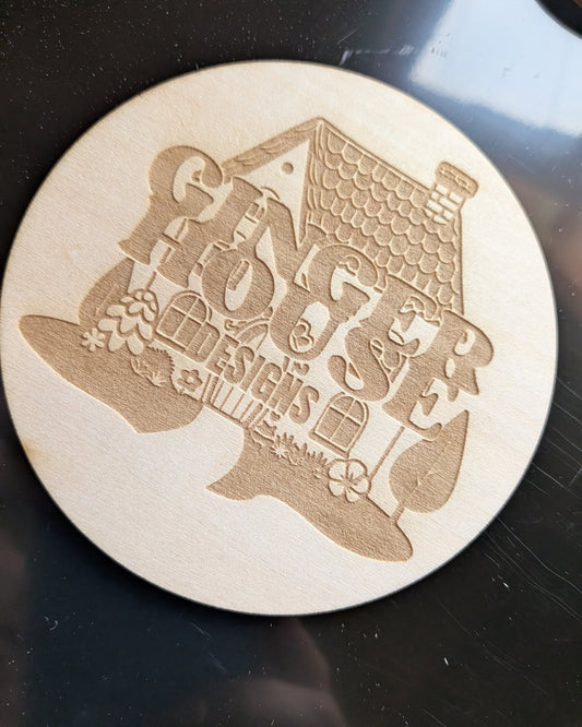 Personalised Business Logo Photo Prop Disc – Custom Wooden Branding Prop for Product Photography & Social Media