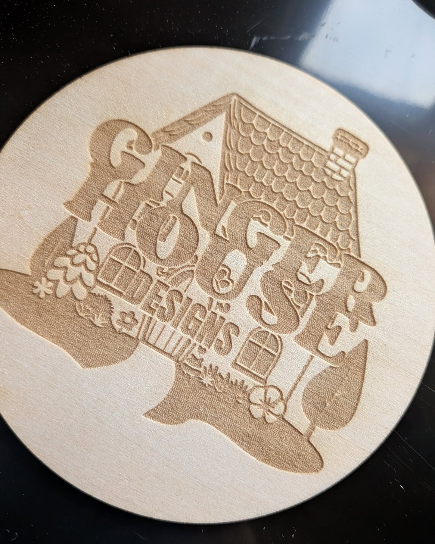 Personalised Business Logo Photo Prop Disc – Custom Wooden Branding Prop for Product Photography & Social Media