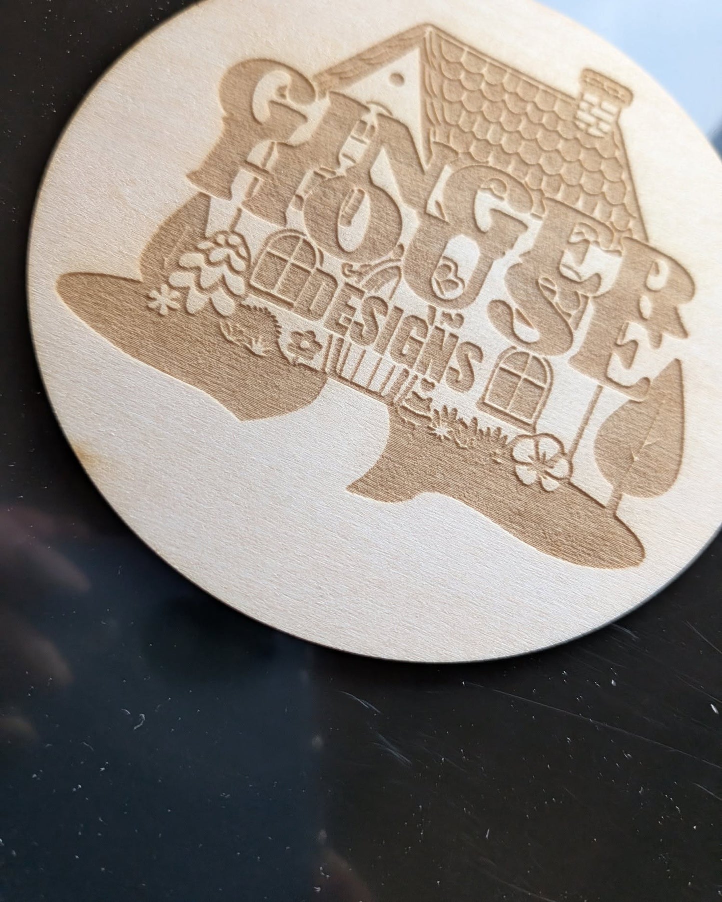 Personalised Business Logo Photo Prop Disc – Custom Wooden Branding Prop for Product Photography & Social Media