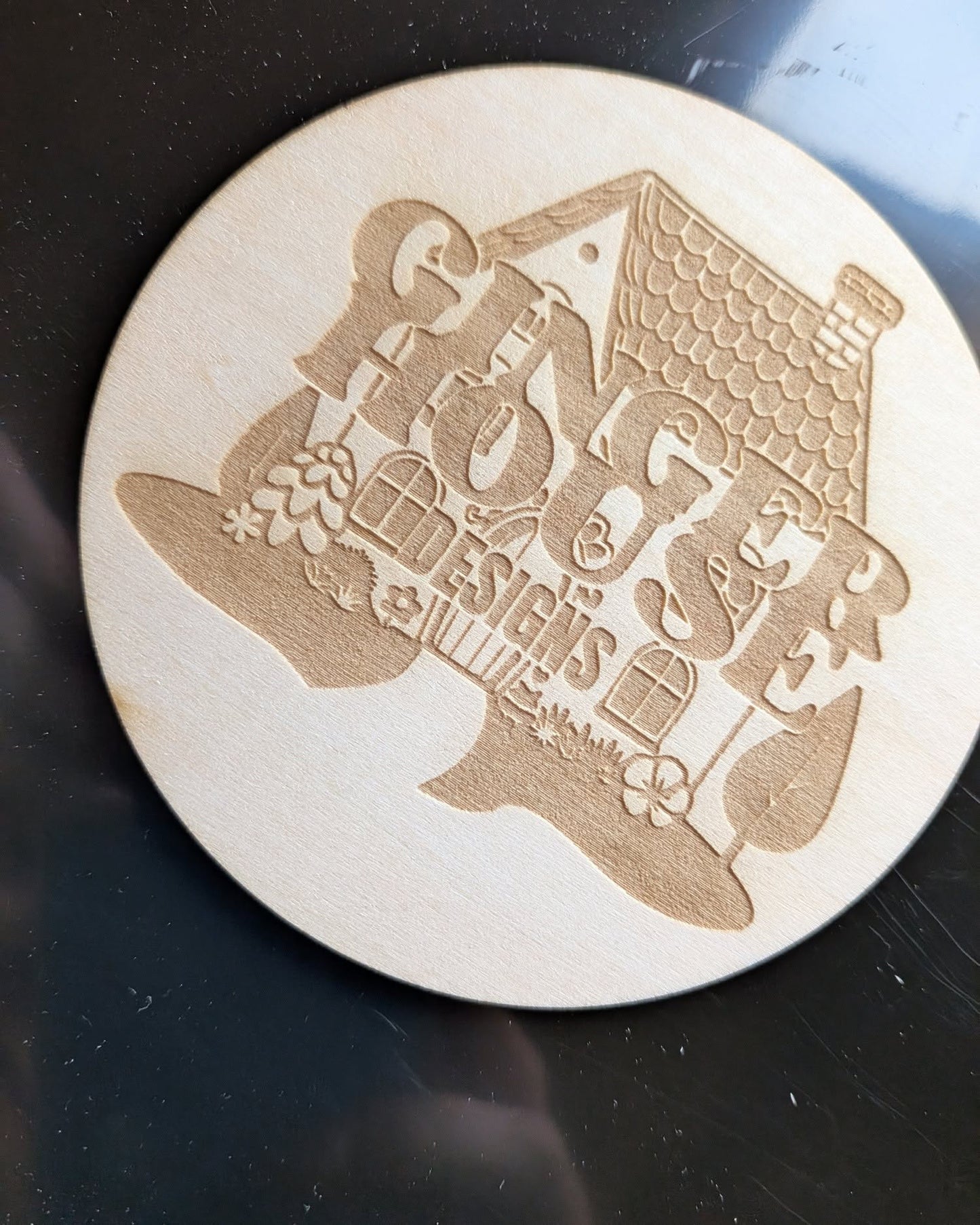 Personalised Business Logo Photo Prop Disc – Custom Wooden Branding Prop for Product Photography & Social Media