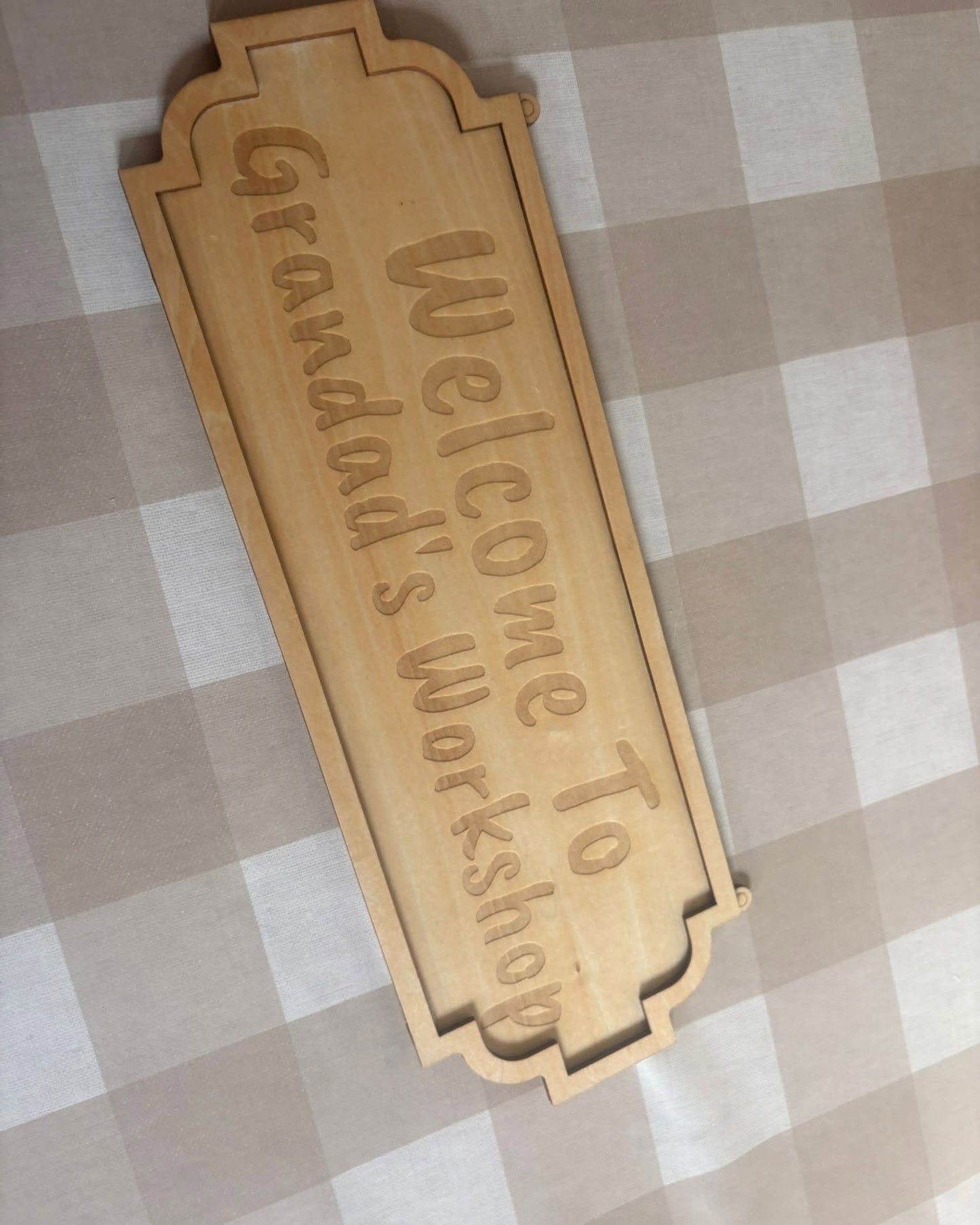 Personalised Workshop Sign – Grandad's Workshop, Dad's Shed, Man Cave Sign | Custom Wooden Door Sign