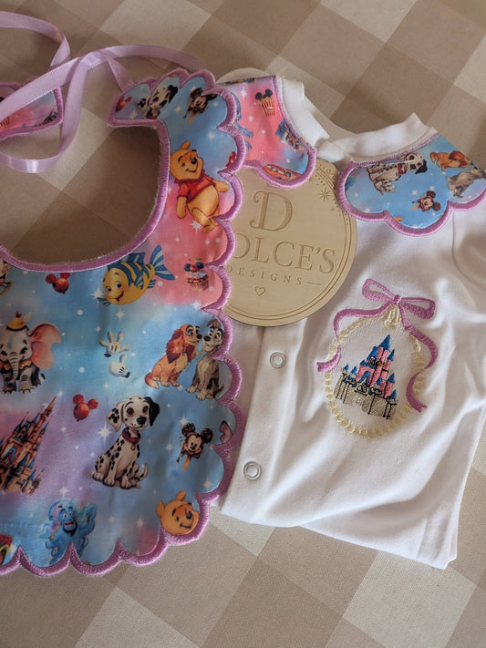 Personalised Traditional Disney  Baby Set – Babygrow & Bib
