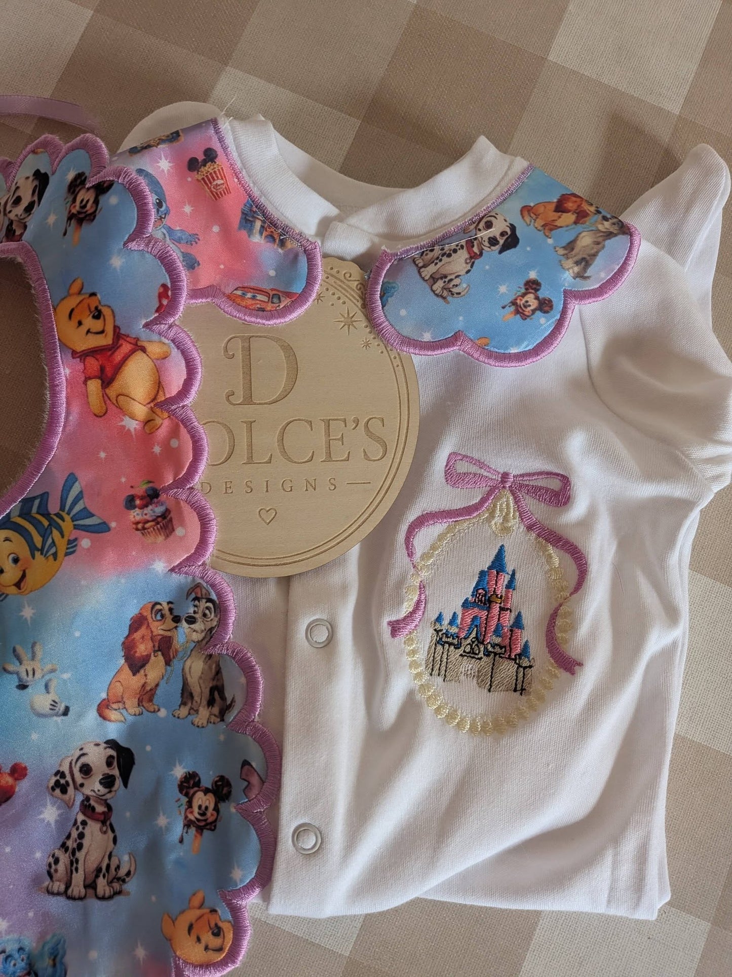 Personalised Traditional Disney  Baby Set – Babygrow & Bib