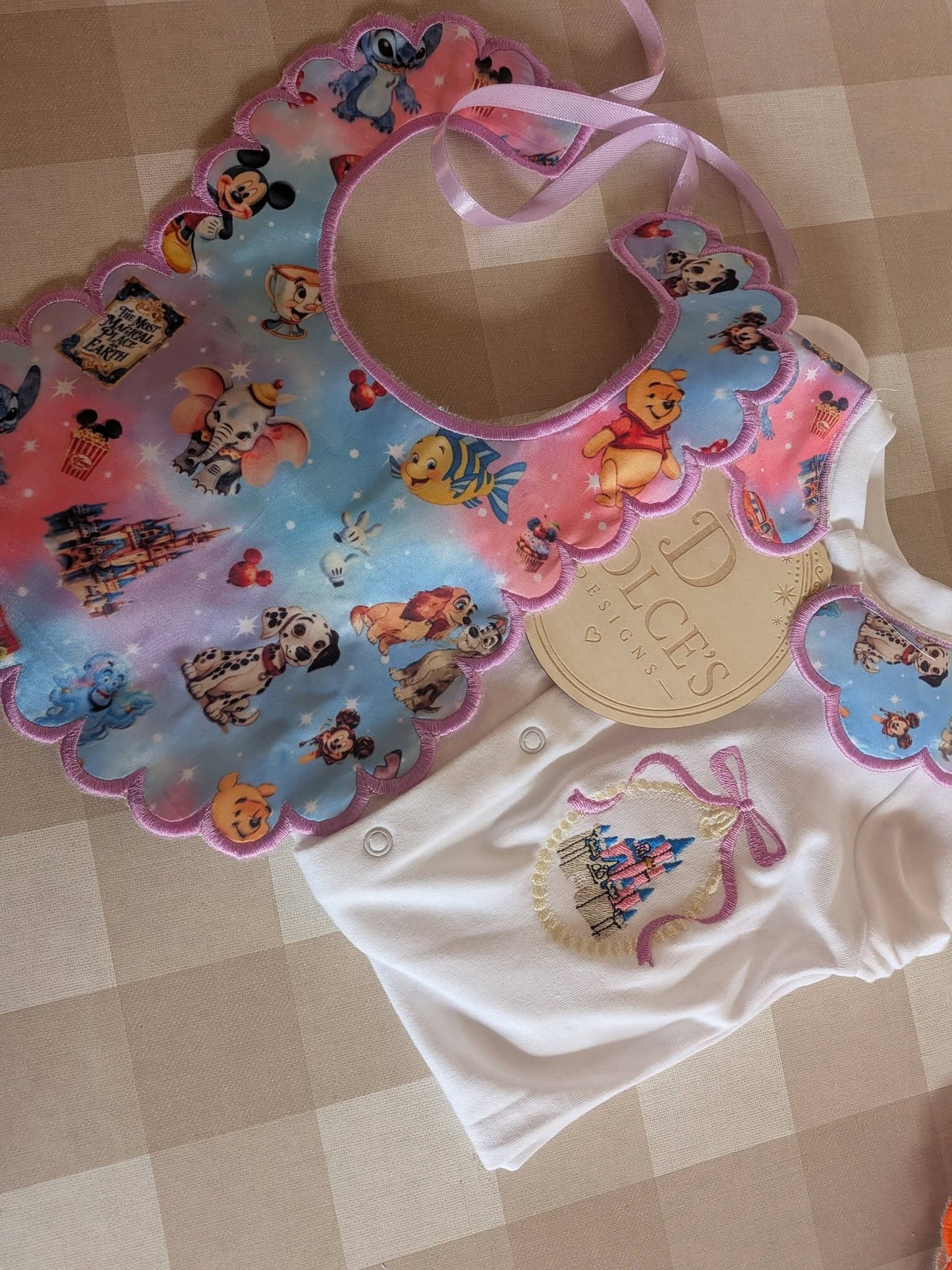 Personalised Traditional Disney  Baby Set – Babygrow & Bib