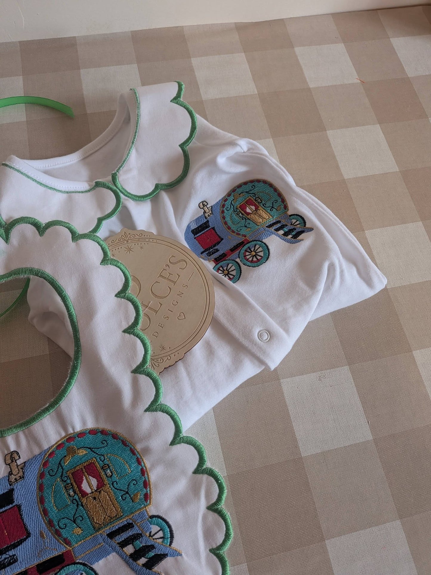 Appleby Horse Fair Inspired Baby Set – Gypsy Vardo Wagon Babygrow & Bib