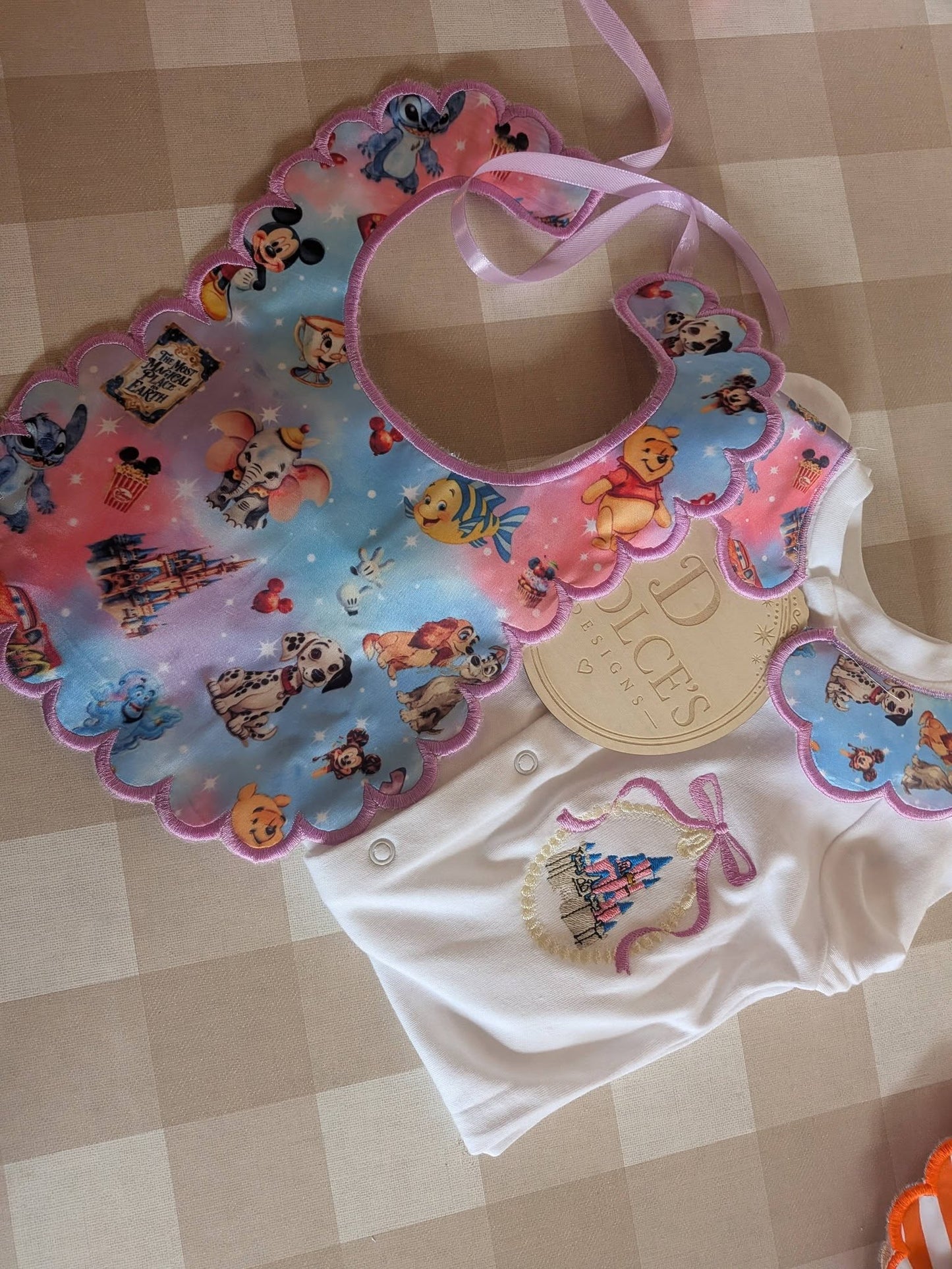 Personalised Traditional Disney  Baby Set – Babygrow & Bib