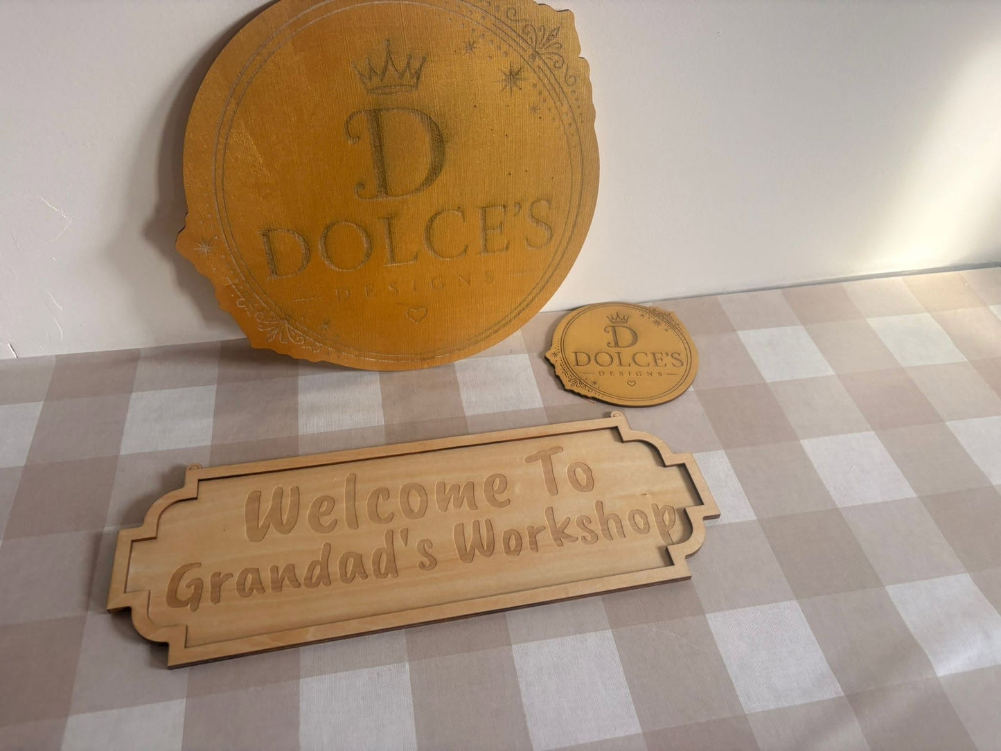 Personalised Workshop Sign – Grandad's Workshop, Dad's Shed, Man Cave Sign | Custom Wooden Door Sign