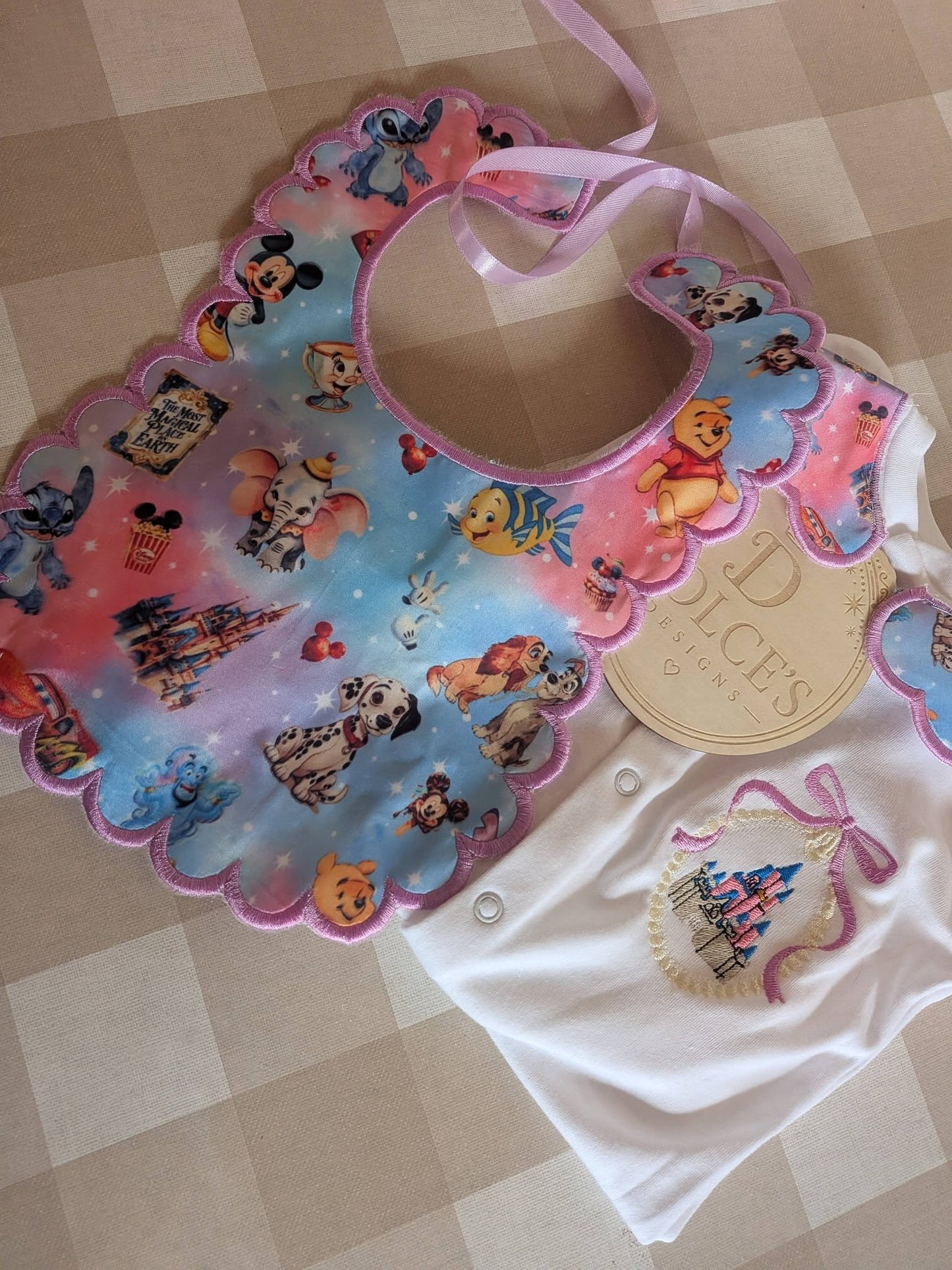 Personalised Traditional Disney  Baby Set – Babygrow & Bib