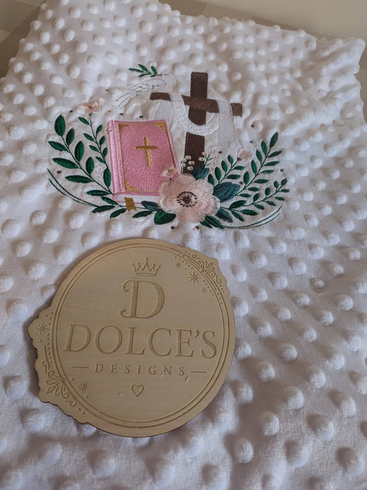 Personalised Bible Blanket | Christian Baby Blanket | Baptism Gift | Christening Keepsake | Embroidered Baby Blanket