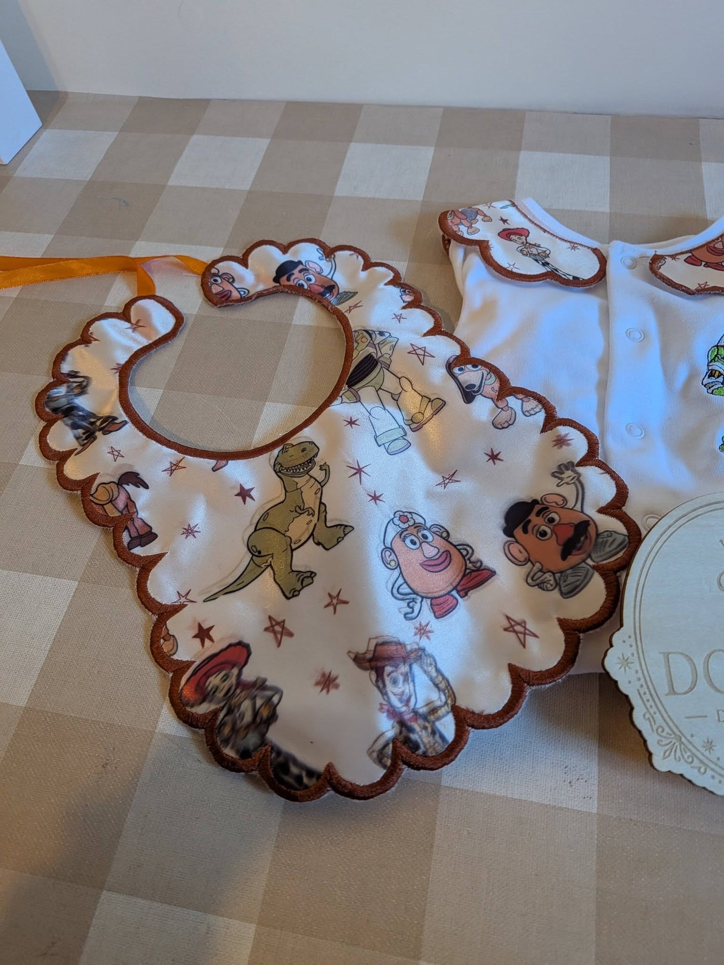 Toy Story 2 Piece Baby Set | Personalised Toy Story Babygrow Bib & Muslin Set