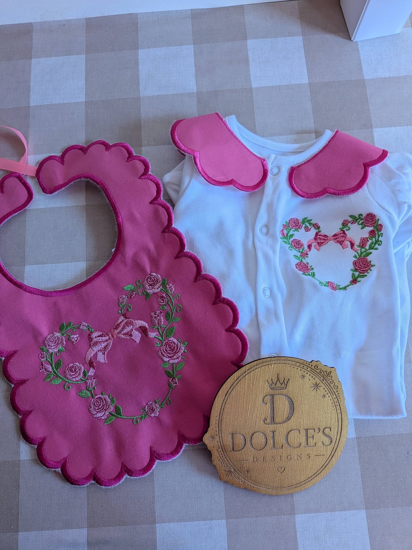 Personalised Minnie Rose Baby Set – Babygrow & Bib | Newborn to 12-18 Months