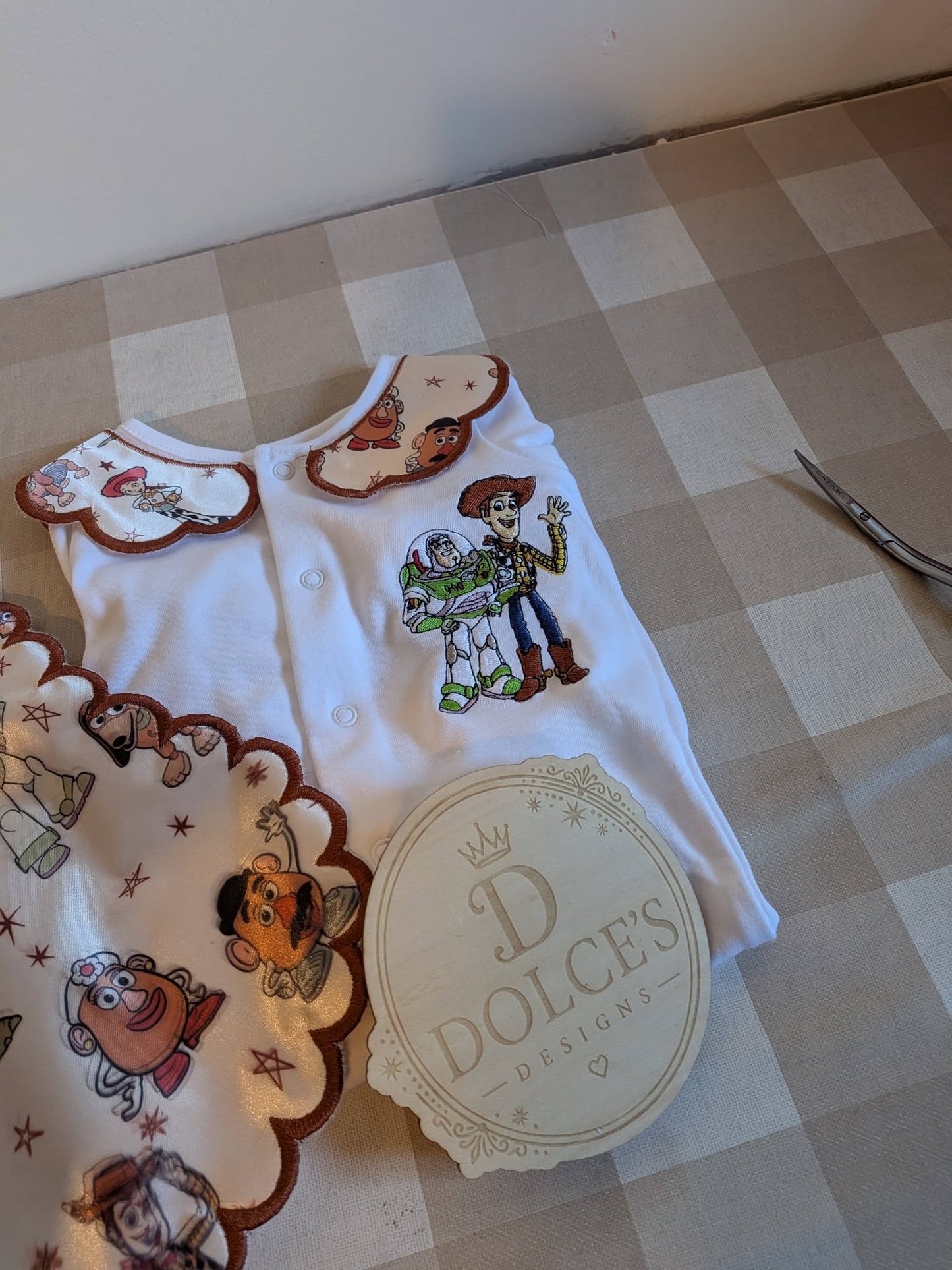 Toy Story 2 Piece Baby Set | Personalised Toy Story Babygrow Bib & Muslin Set