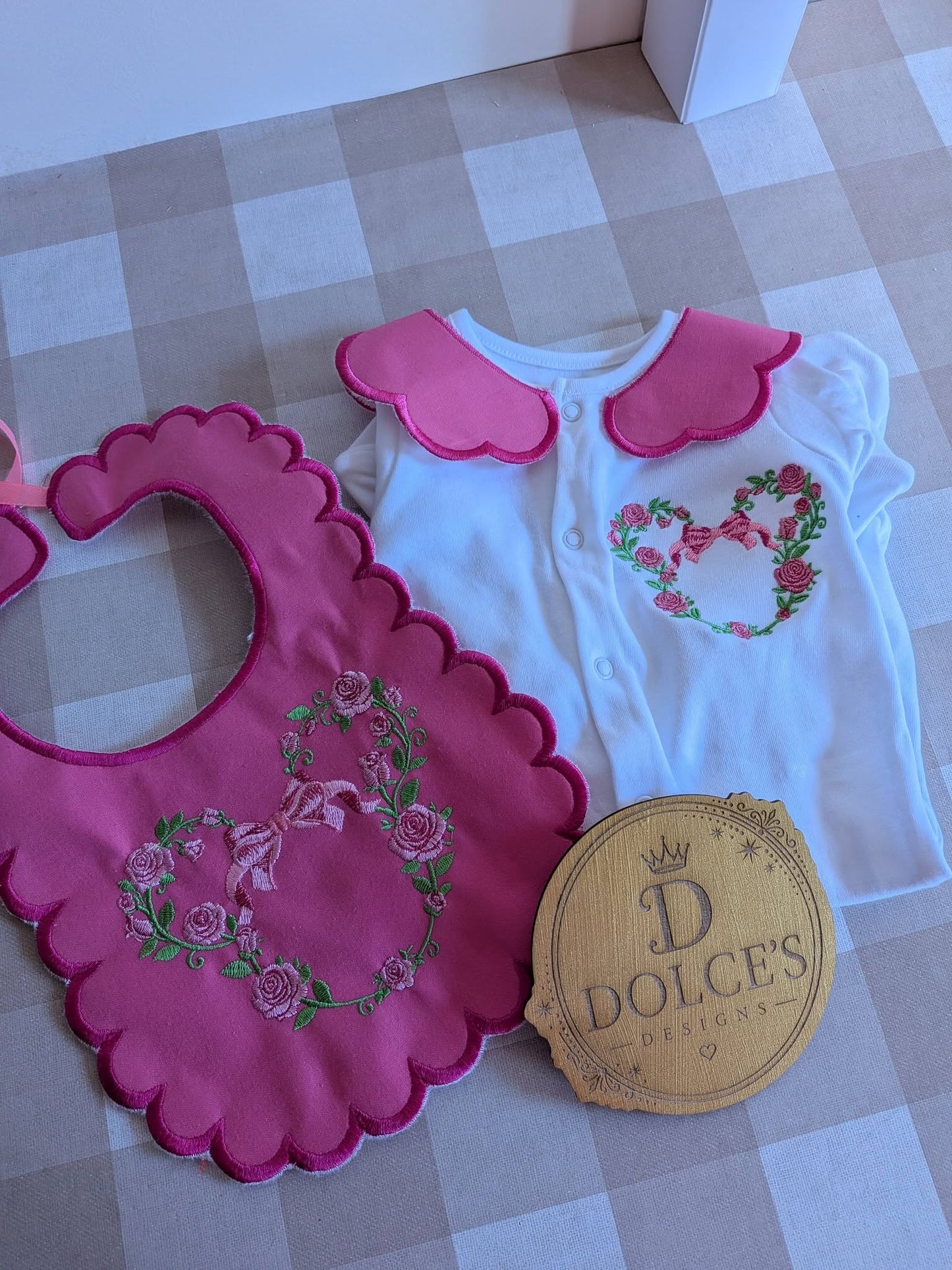Personalised Minnie Rose Baby Set – Babygrow & Bib | Newborn to 12-18 Months