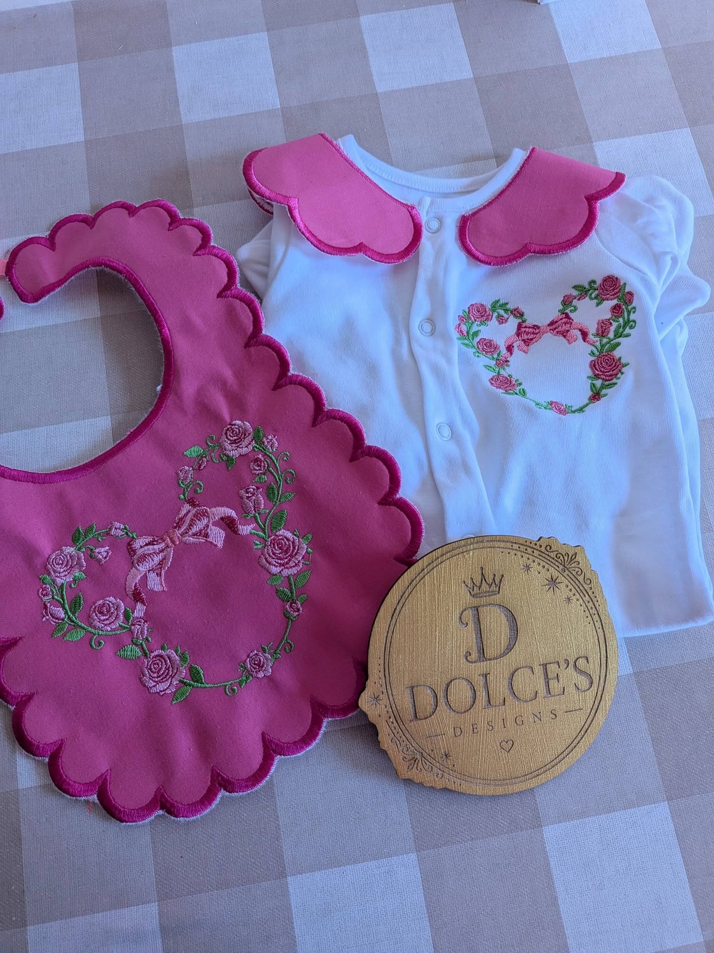 Personalised Minnie Rose Baby Set – Babygrow & Bib | Newborn to 12-18 Months