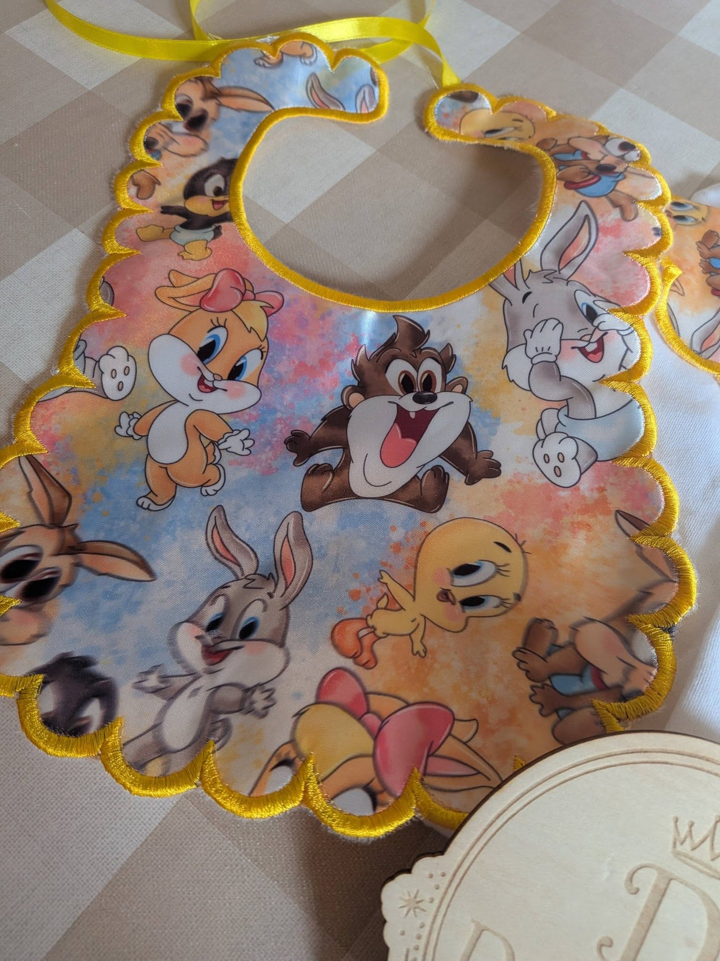 Looney Tunes Inspired Personalised Baby Grow & Bib Set | Tweety Bird Baby Outfit | Retro Cartoon Baby Gift