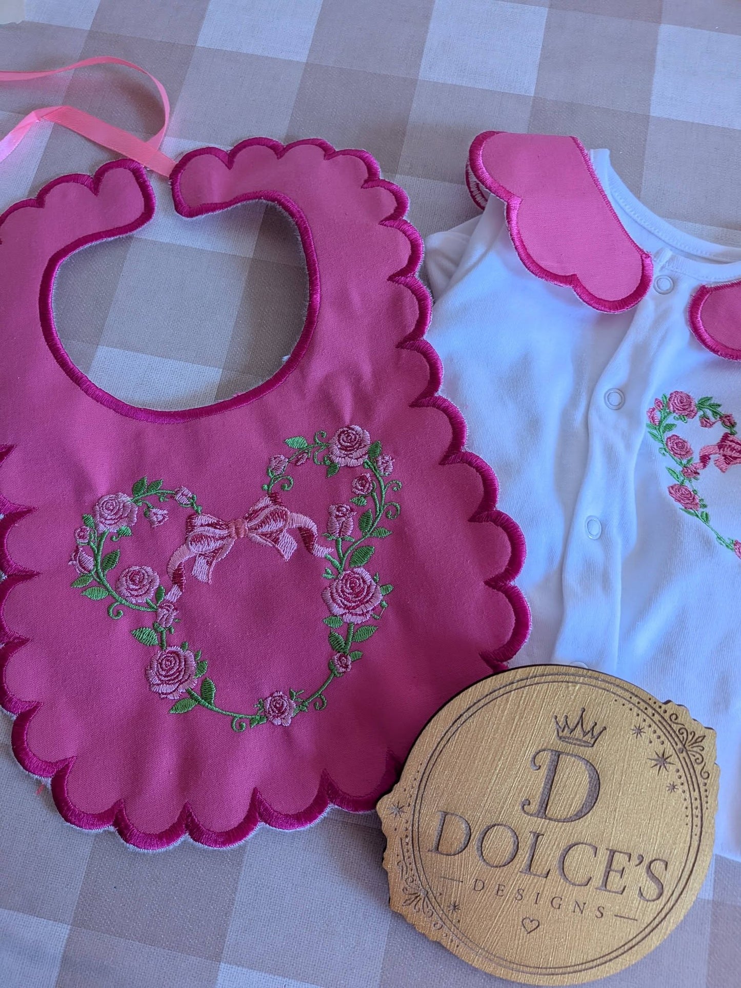 Personalised Minnie Rose Baby Set – Babygrow & Bib | Newborn to 12-18 Months