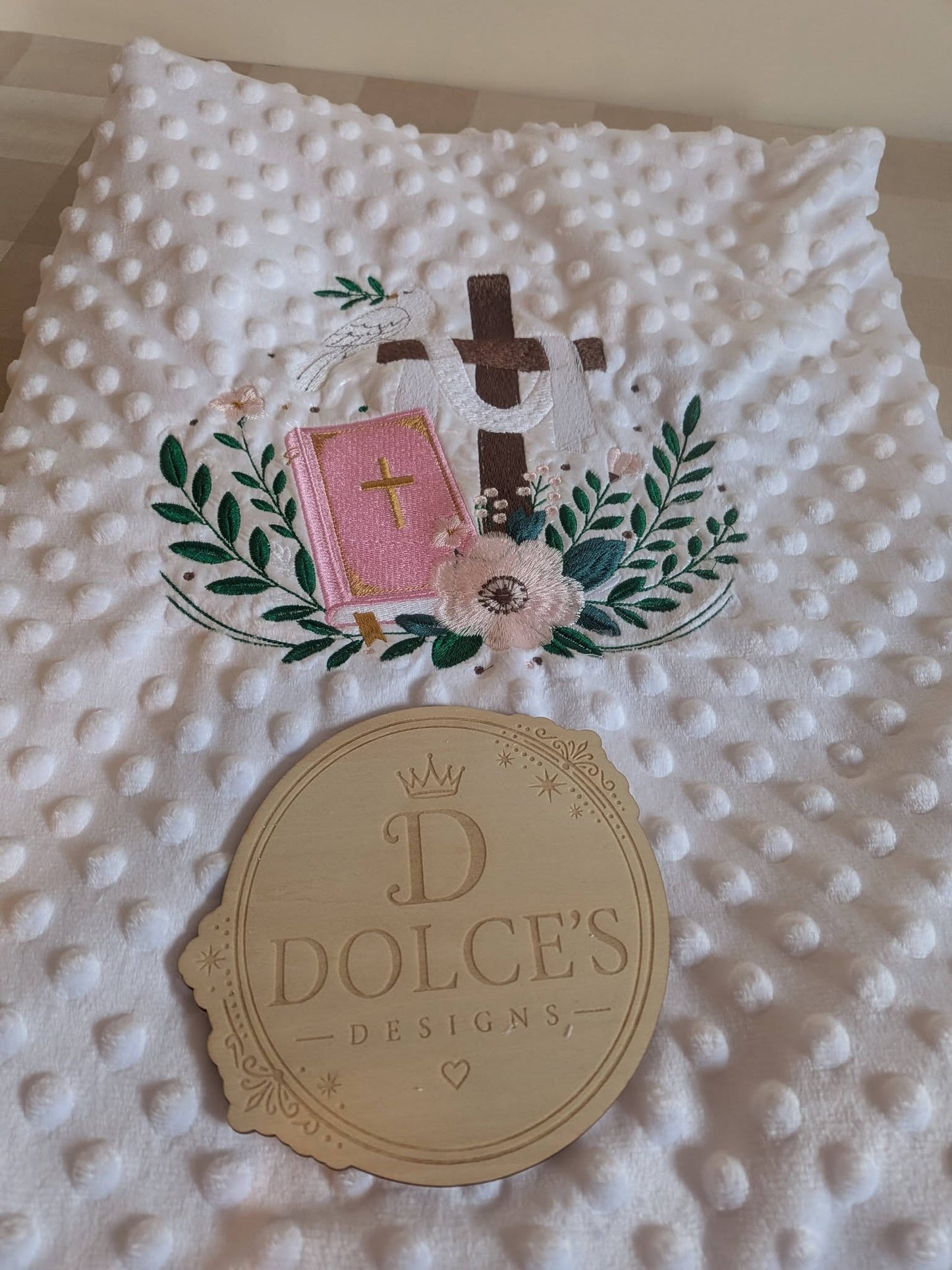 Personalised Bible Blanket | Christian Baby Blanket | Baptism Gift | Christening Keepsake | Embroidered Baby Blanket