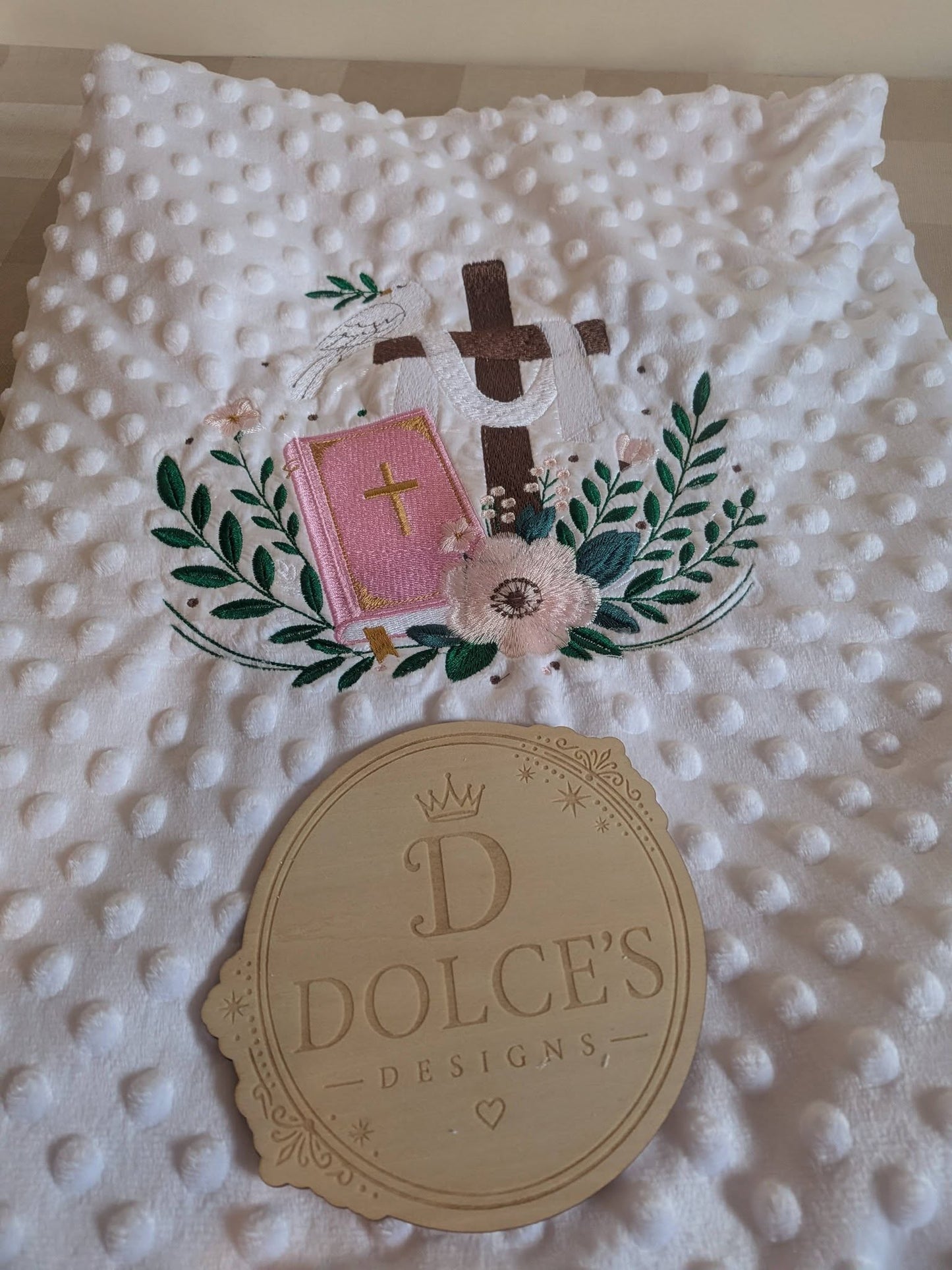 Personalised Bible Blanket | Christian Baby Blanket | Baptism Gift | Christening Keepsake | Embroidered Baby Blanket