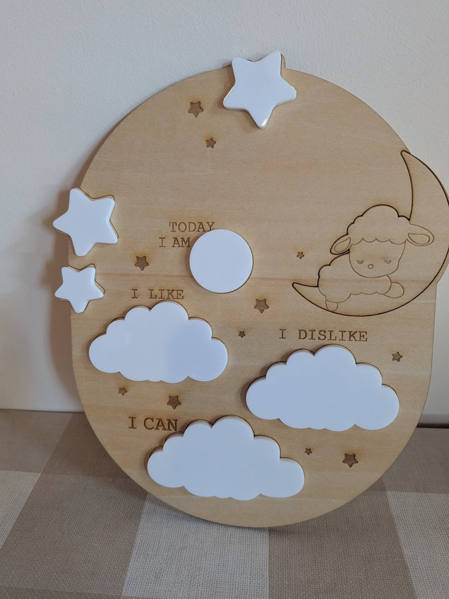 Personalised Sleepy Lamb Birthday Milestone Board
