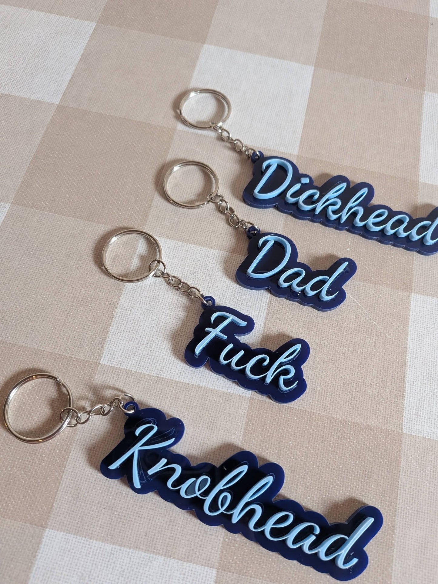 Personalised Acrylic Word Keyring